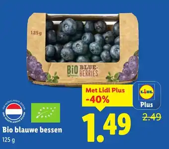 Lidl Bio blauwe bessen aanbieding