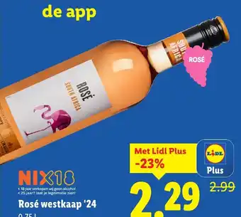 Lidl Rosé westkaap '24 aanbieding