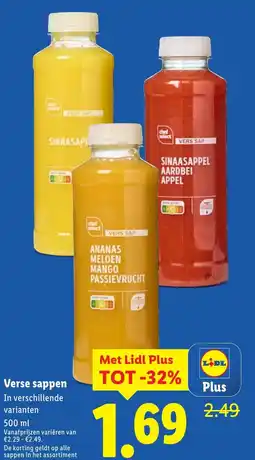 Lidl Verse sappen aanbieding