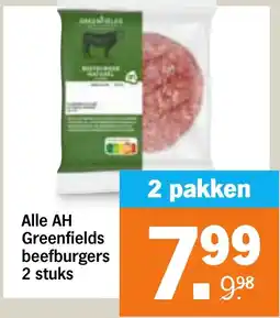 Albert Heijn Alle AH Greenfields beefburgers aanbieding