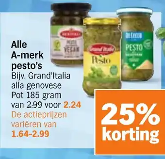 Albert Heijn Alle A-merk pesto's aanbieding