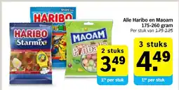 Albert Heijn Alle Haribo en Maoam aanbieding