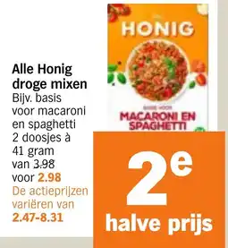 Albert Heijn Alle Honig droge mixen aanbieding