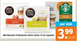 Albert Heijn Alle Nescafé of Starbucks Dolce Gusto aanbieding