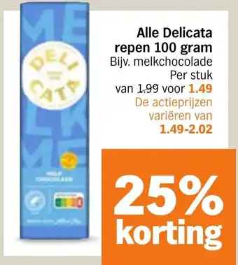 Albert Heijn Alle Delicata repen aanbieding