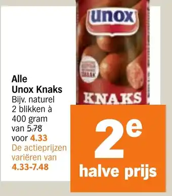 Albert Heijn Alle Unox Knaks aanbieding