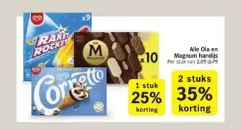 Albert Heijn Alle Ola en Magnum handijs aanbieding