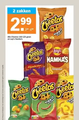 Albert Heijn Alle Cheetos 100-125 gram en Lay's Hamka's aanbieding