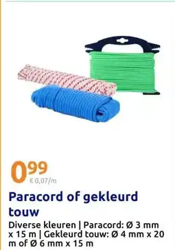 Action Paracord of gekleurd touw aanbieding