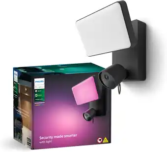 Amazon Philips Hue Secure verstraler met beveiligingscamera - zwart aanbieding