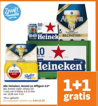 Albert Heijn Alle Heineken, Amstel en Affligem 0.0 aanbieding