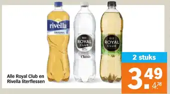 Albert Heijn Alle Royal Club en Rivella literflessen aanbieding