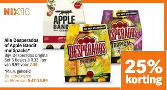 Albert Heijn Alle Desperados of Apple Bandit multipacks aanbieding
