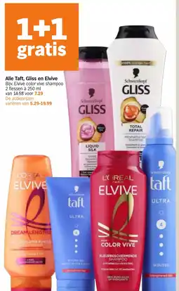 Albert Heijn Alle Taft, Gliss en Elvive aanbieding