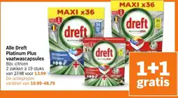 Albert Heijn Alle Dreft Platinum Plus vaatwascapsules aanbieding