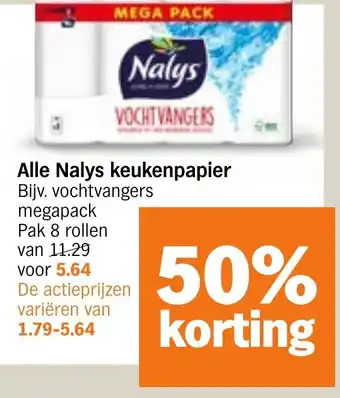 Albert Heijn Alle Nalys keukenpapier aanbieding