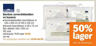 Albert Heijn Bamboe zomerdekbedden en kussens aanbieding