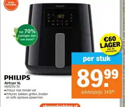 Albert Heijn PHILIPS Airfryer XL HD9270/70 aanbieding