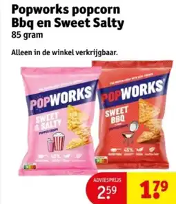 Kruidvat Popworks popcorn Bbq en Sweet Salty aanbieding