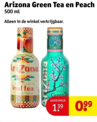 Kruidvat Arizona Green Tea en Peach aanbieding