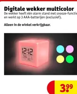 Kruidvat Digitale wekker multicolor aanbieding