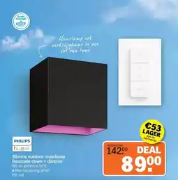 Albert Heijn Slimme outdoor muurlamp Resonate down + dimmer aanbieding