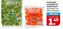 Hoogvliet Geschrapte worteltjes of andijvie grof aanbieding
