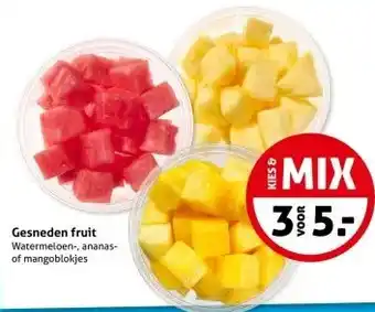 Hoogvliet Gesneden fruit Watermeloen-, ananas- of mangoblokjes aanbieding
