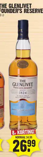 Super Dirck 3 THE GLENLIVET FOUNDER'S RESERVE aanbieding