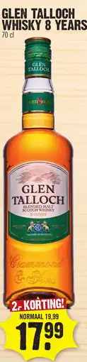 Super Dirck 3 GLEN TALLOCH WHISKY 8 YEARS aanbieding