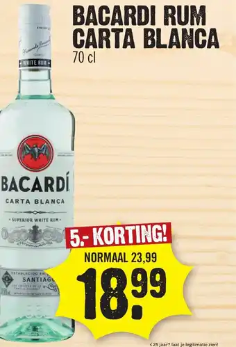Super Dirck 3 BACARDI RUM CARTA BLANCA aanbieding