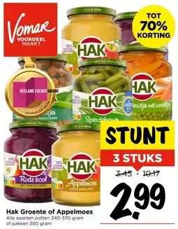 Vomar Voordeelmarkt Hak Groente of Appelmoes aanbieding