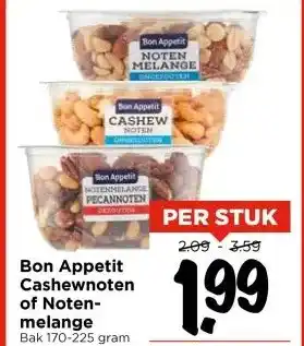 Vomar Voordeelmarkt Bon Appetit Cashewnoten of Noten- melange aanbieding