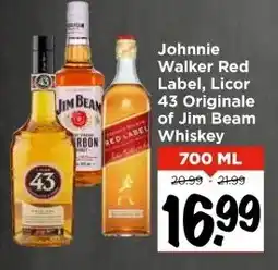 Vomar Voordeelmarkt Johnnie Walker Red Label, Licor 43 Originale of Jim Beam Whiskey aanbieding