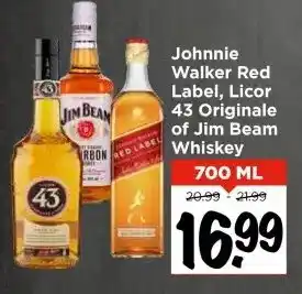 Vomar Voordeelmarkt Johnnie Walker Red Label, Licor 43 Originale of Jim Beam Whiskey aanbieding