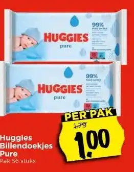 Vomar Voordeelmarkt Huggies Billendoekjes Pure aanbieding