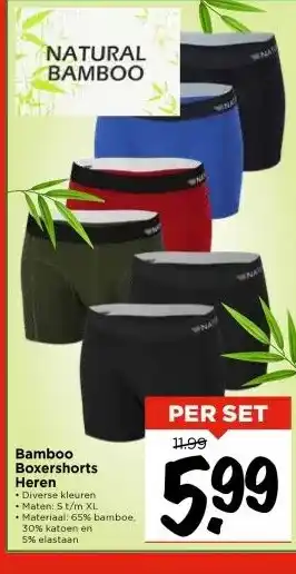Vomar Voordeelmarkt Bamboo Boxershorts Heren aanbieding