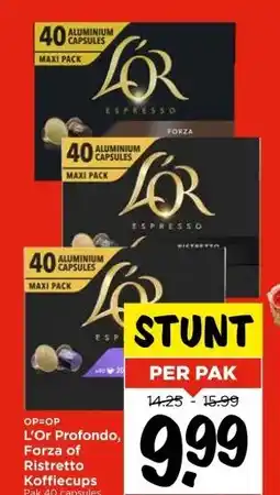 Vomar Voordeelmarkt L'Or Profondo, Forza of Ristretto Koffiecups aanbieding