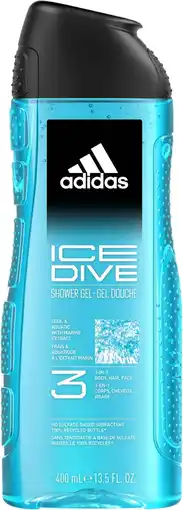 Amazon adidas 3-in-1 Ice Dive douchegel voor hem, met aquatische frisse geur, 400 ml aanbieding