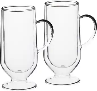 Amazon La Cafetière Set van 2 Dubbelwandige Grote Ierse Koffieglazen aanbieding