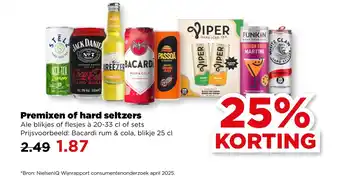 PLUS Premixen of hard seltzers aanbieding