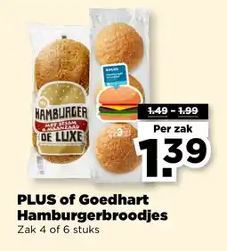 PLUS PLUS of Goedhart Hamburgerbroodjes aanbieding