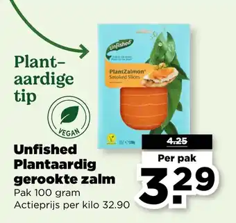 PLUS Unfished Plantaardig gerookte zalm aanbieding