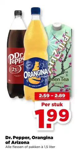 PLUS Dr. Pepper, Orangina of Arizona aanbieding