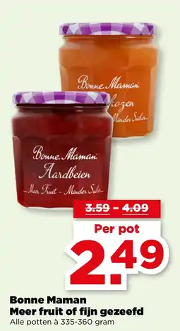 PLUS Bonne Maman Meer fruit of fijn gezeefd aanbieding