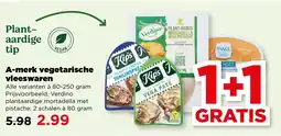 PLUS A-merk vegetarische vleeswaren aanbieding