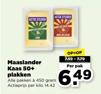 PLUS Maaslander Kaas 50+ plakken aanbieding