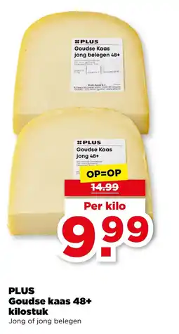 PLUS PLUS Goudse kaas 48+ kilostuk aanbieding