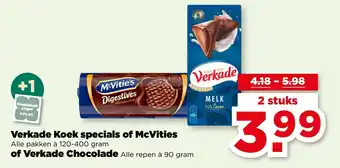 PLUS Verkade Koek specials of McVities of Verkade Chocolade aanbieding