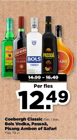 PLUS Coebergh Classic, Bols Vodka, Passoä, Pisang Ambon of Safari aanbieding